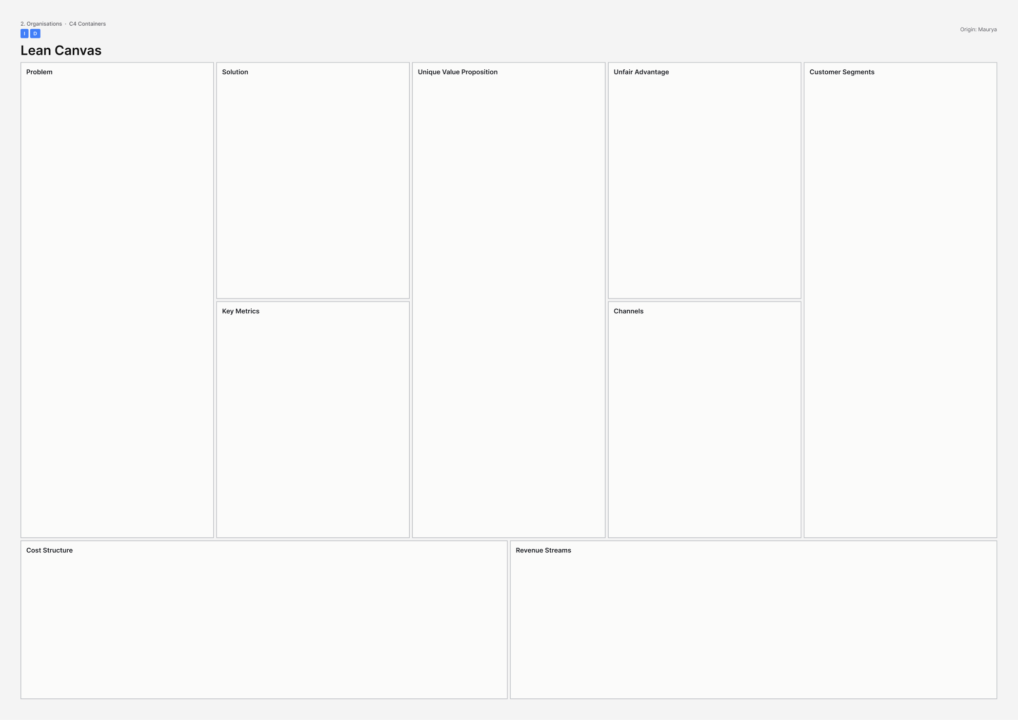 A3 template for Lean Canvas.