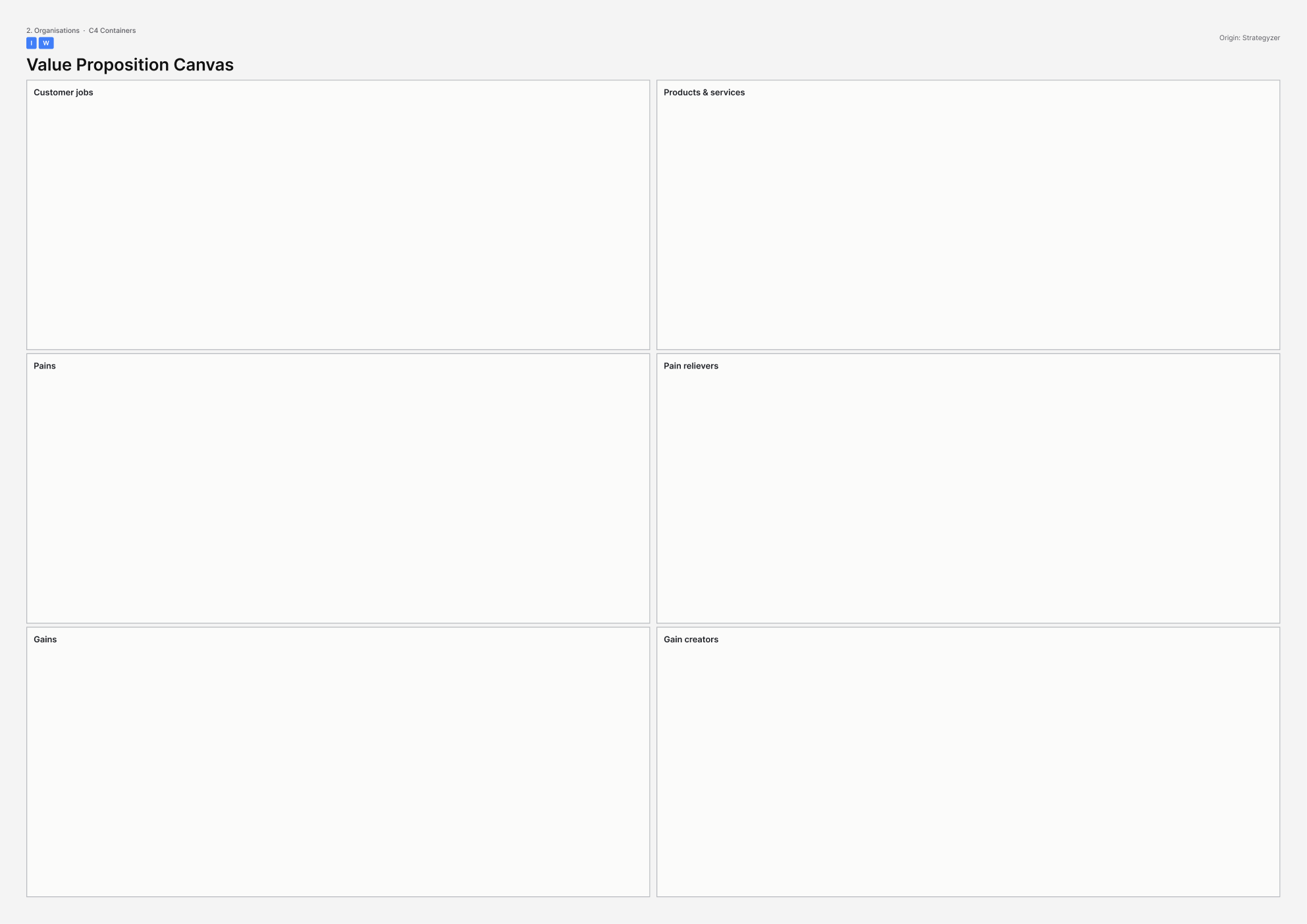 A3 template for Value Proposition Canvas.