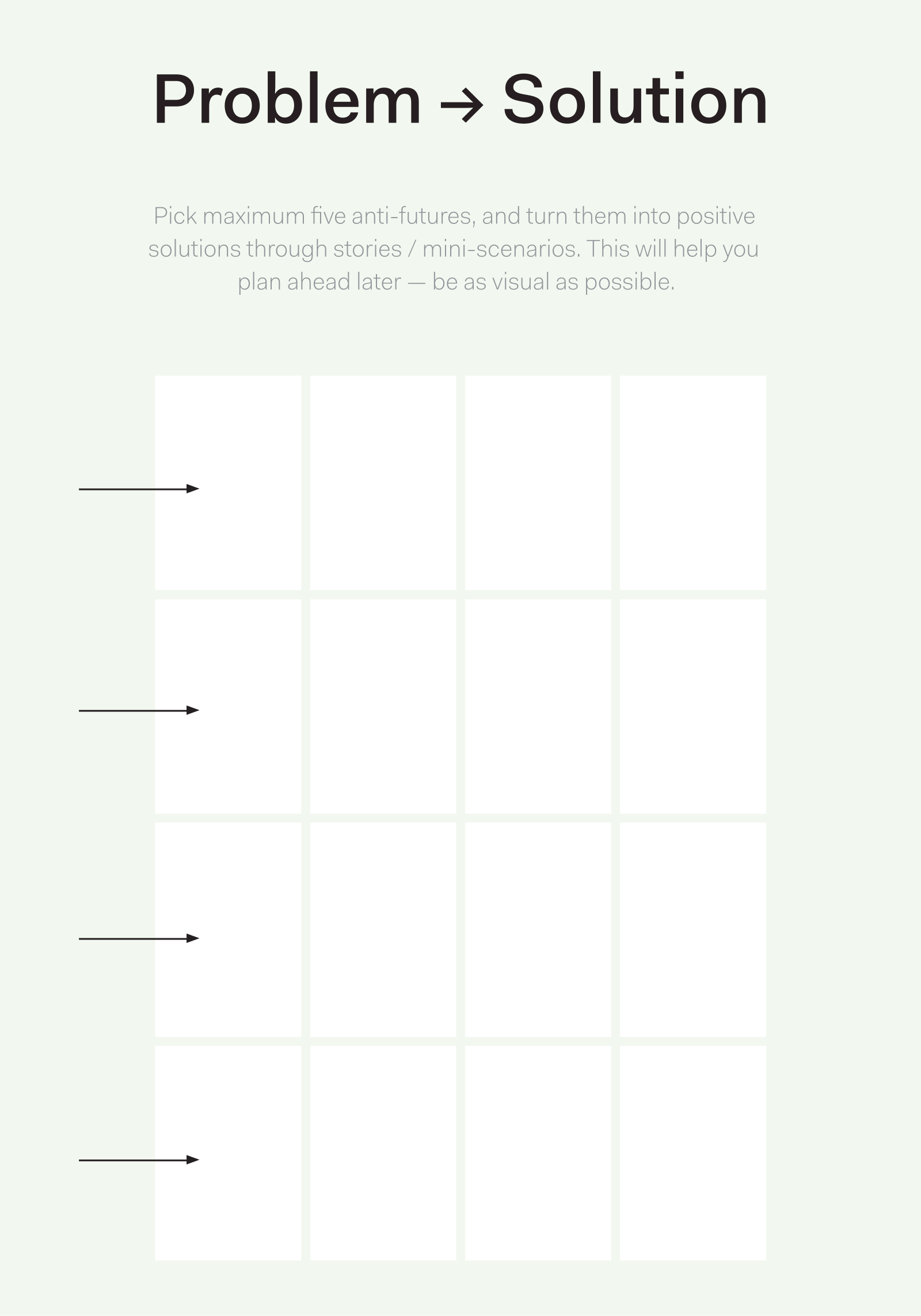 Published toolkit page for Problem → Solution.